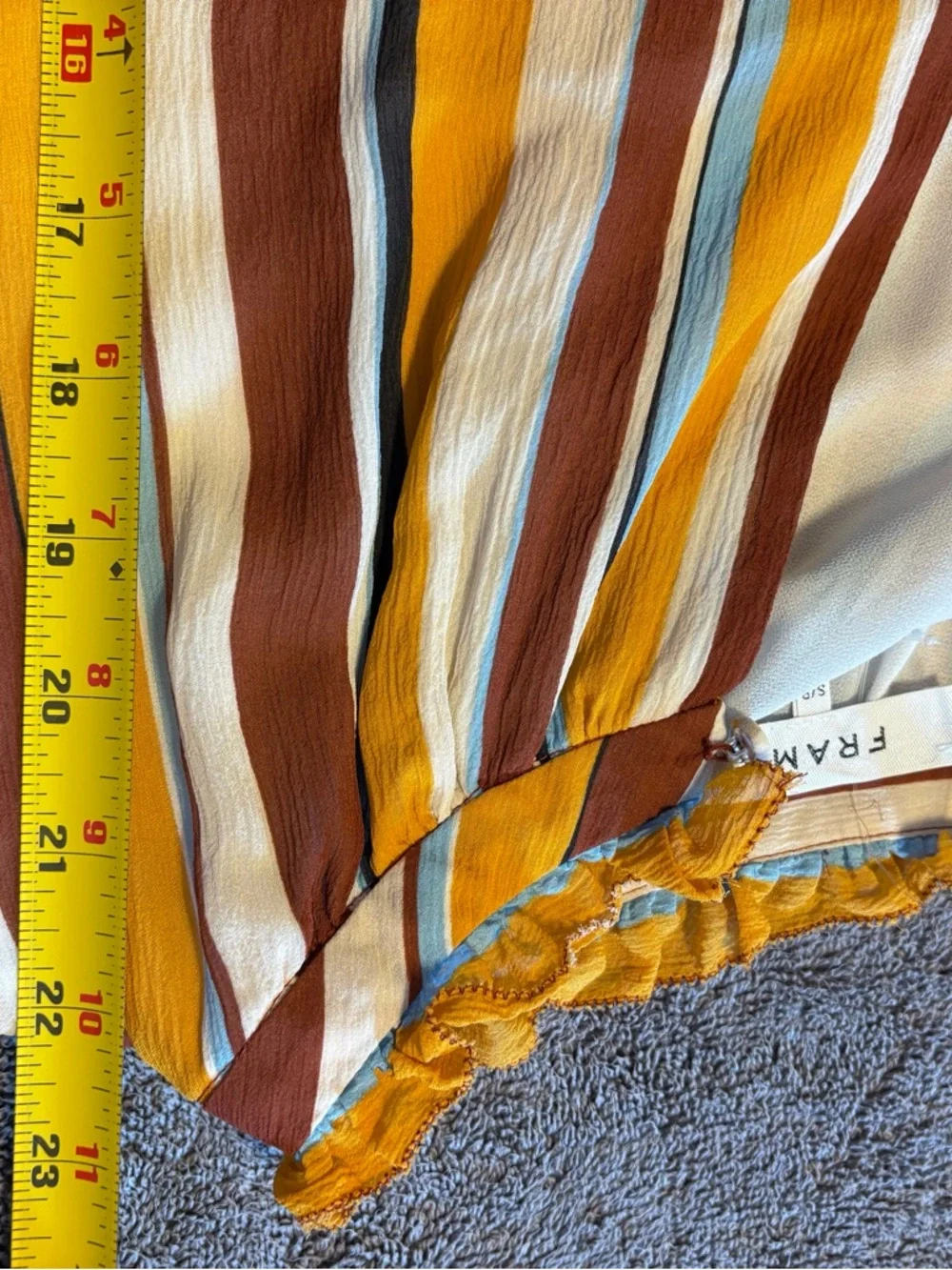 Frame Silk Striped Sleeveless Top Sunrise Multicolor Size S Flowy Lightweight - Picture 7 of 8